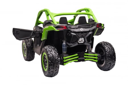 Masinuta UTV electric Premier Can-Am Maverick Speed RC, 2 locuri, 24V, roti cauciuc EVA, scaun piele ecologica, 2 motoare 240W, verde [8]