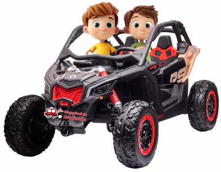ATV-uri electrice - Masinuta UTV electric Premier Can-Am Maverick Speed RS, 2 locuri, 24V, roti cauciuc EVA, scaun piele ecologica, 2 motoare 240W, negru