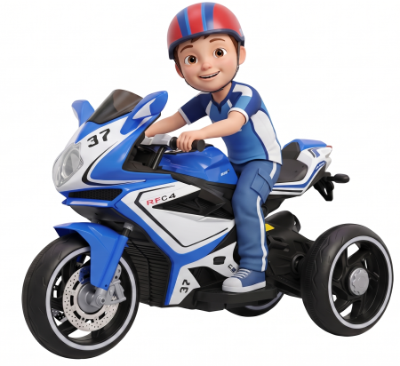 Motociclete electrice - Motocicleta electrica copii cu 3 roti Premier Stroke, 12V, albastru