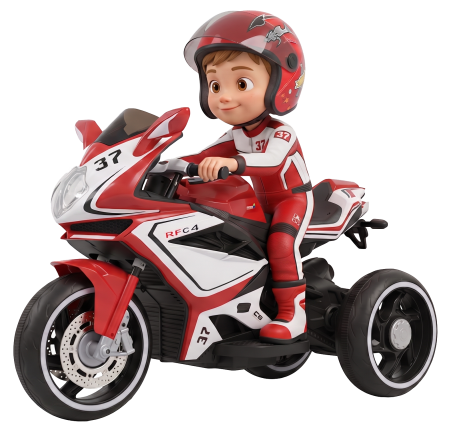 Motociclete electrice - Motocicleta electrica copii cu 3 roti Premier Stroke, 12V, rosu