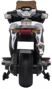 Motocicleta electrica cu 2 roti Premier Flash, 12V, roti cauciuc EVA, MP3, alba [8]