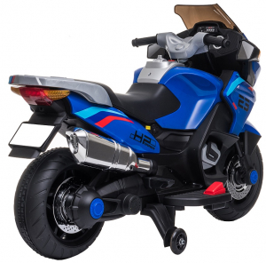 Motocicleta electrica cu 2 roti Premier Flash, 12V, roti cauciuc EVA, MP3, albastra [13]