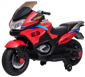 Motociclete electrice - Motocicleta electrica cu 2 roti Premier Flash, 12V, roti cauciuc EVA, MP3, rosie