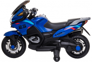 Motocicleta electrica cu 2 roti Premier Flash, 12V, roti cauciuc EVA, MP3, albastra [6]