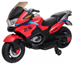 Motocicleta electrica cu 2 roti Premier Flash, 12V, roti cauciuc EVA, MP3, rosie [18]