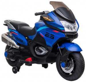 Motocicleta electrica cu 2 roti Premier Flash, 12V, roti cauciuc EVA, MP3, albastra [16]