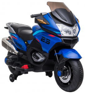 Motocicleta electrica cu 2 roti Premier Flash, 12V, roti cauciuc EVA, MP3, albastra [17]