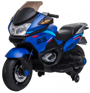 Motocicleta electrica cu 2 roti Premier Flash, 12V, roti cauciuc EVA, MP3, albastra [4]