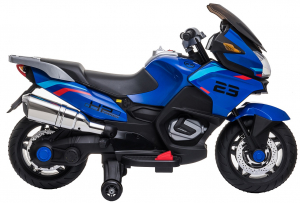 Motocicleta electrica cu 2 roti Premier Flash, 12V, roti cauciuc EVA, MP3, albastra [14]