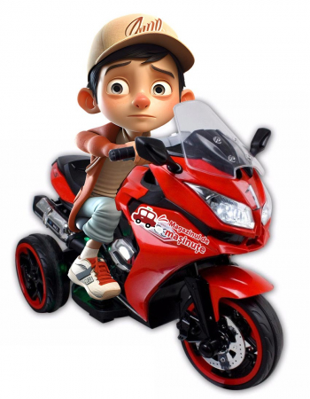 Motociclete electrice - Motocicleta electrica cu 3 roti Premier Sport, 6V, 2 motoare, MP3, rosu