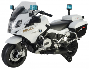 Motociclete electrice - Motocicleta electrica de politie Premier BMW R1200 RT-P, 12V, girofar si sunete, roti ajutatoare, alba