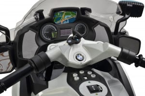 Motocicleta electrica de politie Premier BMW R1200 RT-P, 12V, girofar si sunete, roti ajutatoare, argintie [9]
