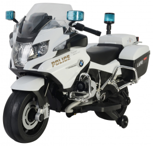 Motocicleta electrica de politie Premier BMW R1200 RT-P, 12V, girofar si sunete, roti ajutatoare, alba [2]