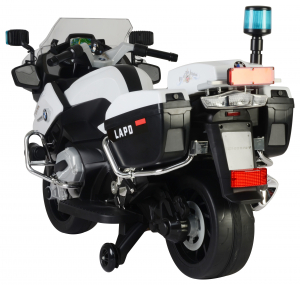 Motocicleta electrica de politie Premier BMW R1200 RT-P, 12V, girofar si sunete, roti ajutatoare, alba [4]