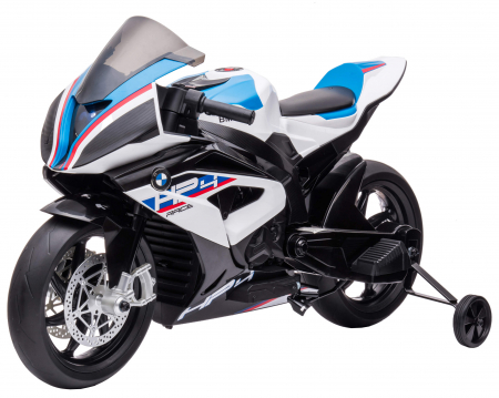 Motociclete electrice - Motocicleta electrica Premier BMW HP4 Race, roti cauciuc EVA, alba