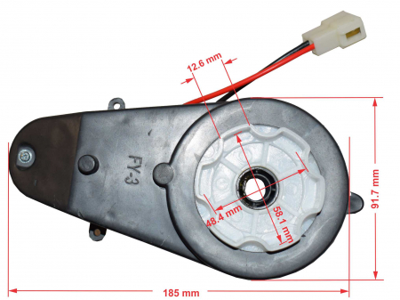 Motor roata cu angrenaj 12V model FY-3, 10000rpm [2]