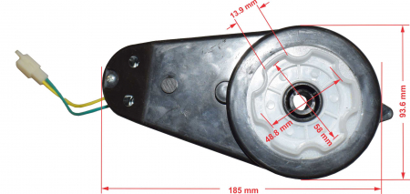 Motor roata cu angrenaj, 12V, 9000rpm [2]