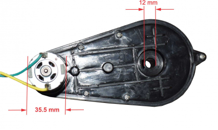 Motor roata cu angrenaj, 12V, 9000rpm [3]