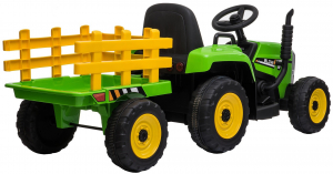 Tractor electric cu remorca Premier Farm, 12V, roti cauciuc EVA, verde [10]