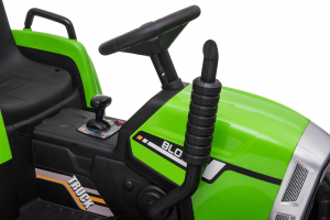 Tractor electric cu remorca Premier Farm, 12V, roti cauciuc EVA, verde [20]
