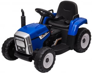 Tractor electric cu remorca Premier Farm, 12V, roti cauciuc EVA, albastru [18]
