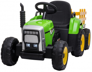 Tractor electric cu remorca Premier Farm, 12V, roti cauciuc EVA, verde [1]