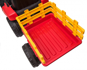 Tractor electric cu remorca Premier Farm, 12V, roti cauciuc EVA, rosu [19]