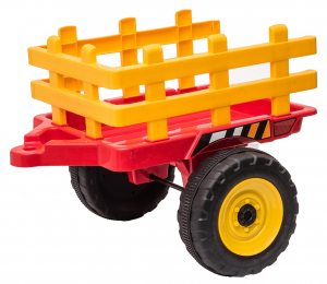 Tractor electric cu remorca Premier Farm, 12V, roti cauciuc EVA, rosu [23]