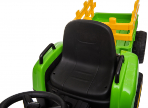 Tractor electric cu remorca Premier Farm, 12V, roti cauciuc EVA, verde [30]