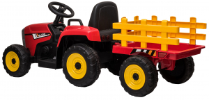 Tractor electric cu remorca Premier Farm, 12V, roti cauciuc EVA, rosu [26]