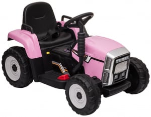 Tractor electric cu remorca Premier Farm, 12V, roti cauciuc EVA, roz [21]