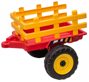 Tractor electric cu remorca Premier Farm, 12V, roti cauciuc EVA, rosu [32]