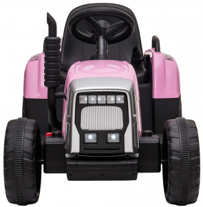 Tractor electric cu remorca Premier Farm, 12V, roti cauciuc EVA, roz [12]