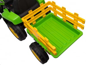 Tractor electric cu remorca Premier Farm, 12V, roti cauciuc EVA, verde [37]