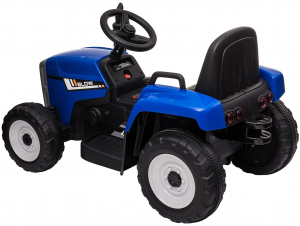 Tractor electric cu remorca Premier Farm, 12V, roti cauciuc EVA, albastru [19]