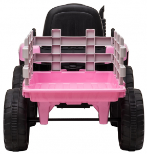 Tractor electric cu remorca Premier Farm, 12V, roti cauciuc EVA, roz [11]
