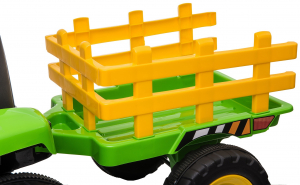 Tractor electric cu remorca Premier Farm, 12V, roti cauciuc EVA, verde [34]
