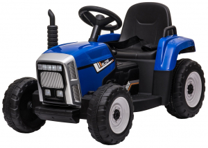 Tractor electric cu remorca Premier Farm, 12V, roti cauciuc EVA, albastru [18]