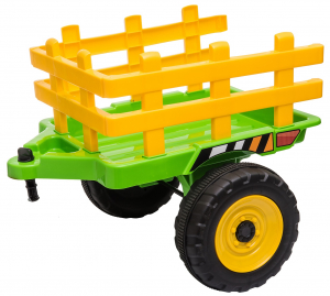 Tractor electric cu remorca Premier Farm, 12V, roti cauciuc EVA, verde [41]