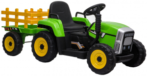 Tractor electric cu remorca Premier Farm, 12V, roti cauciuc EVA, verde [13]