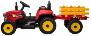 Tractor electric cu remorca Premier Farm, 12V, roti cauciuc EVA, rosu [49]
