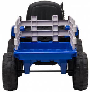 Tractor electric cu remorca Premier Farm, 12V, roti cauciuc EVA, albastru [11]