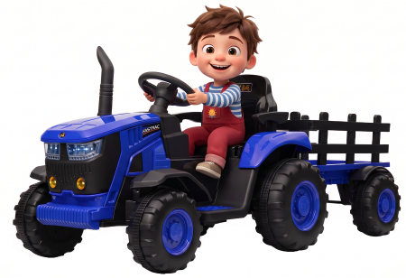 Tractoare electrice - Tractor electric Premier Hercules, 12V, roti cauciuc EVA, albastru