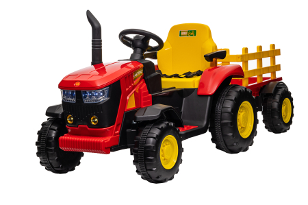 Tractoare electrice - Tractor electric Premier Hercules, 12V, roti cauciuc EVA, rosu