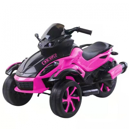 Motociclete electrice - Trike electric Premier Eagle, 2 x 6V, lumini exterioare, 2 motoare, MP3, roz