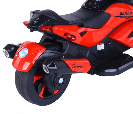 Trike electric Premier Eagle,2 x 6V, lumini exterioare, 2 motoare, MP3, rosu [10]