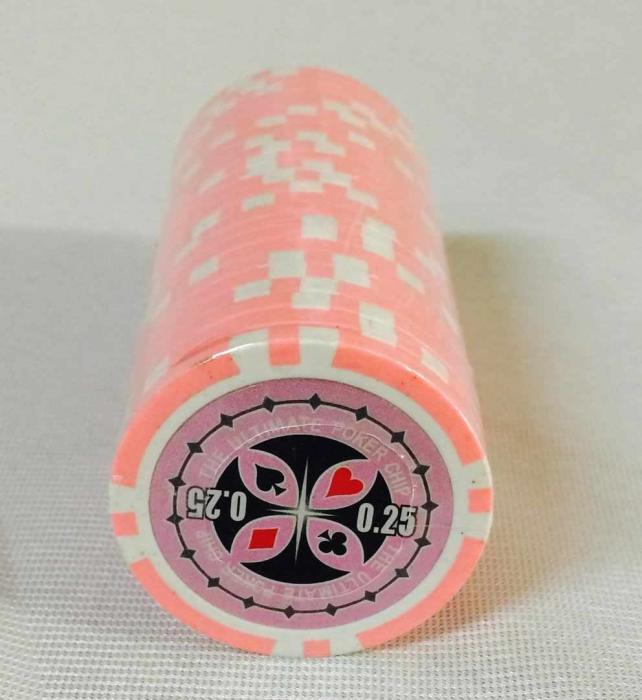 Set 25 jetoane poker ABS 11,5 gr model Ultimate, inscr. 0,25 [1]