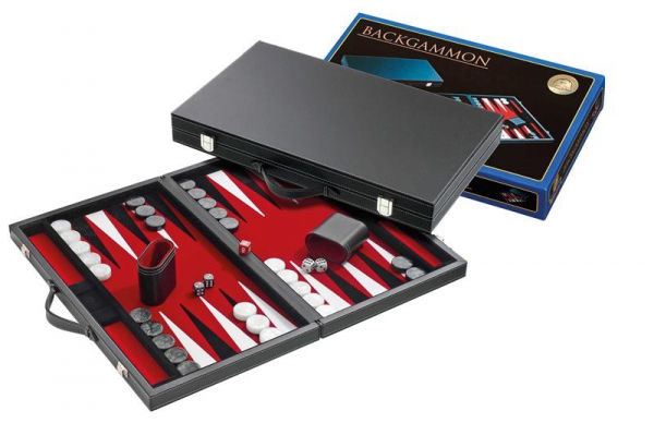 Set joc table/Backgammon in stil Casino - Compact- 38x47 cm - Rosu [2]