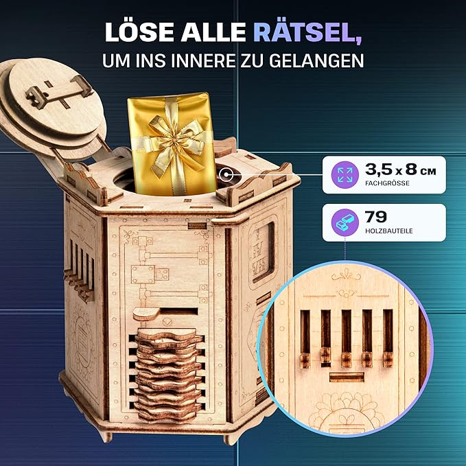 ESC WELT Fort Knox Box Pro - 3D Puzzle cu compartiment SECRET - Cadouri pentru adulți și copii [2]
