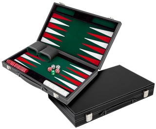 Set joc table/Backgammon in stil Casino - Compact- 38x47 cm - Verde [2]